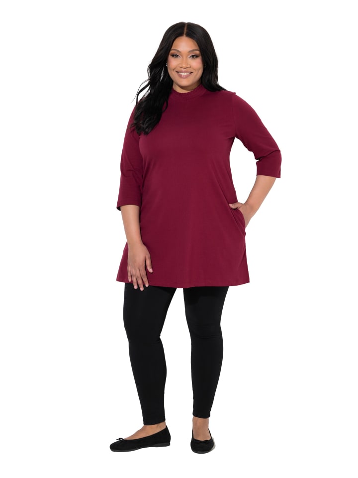 Longshirt in dunkel weinrot