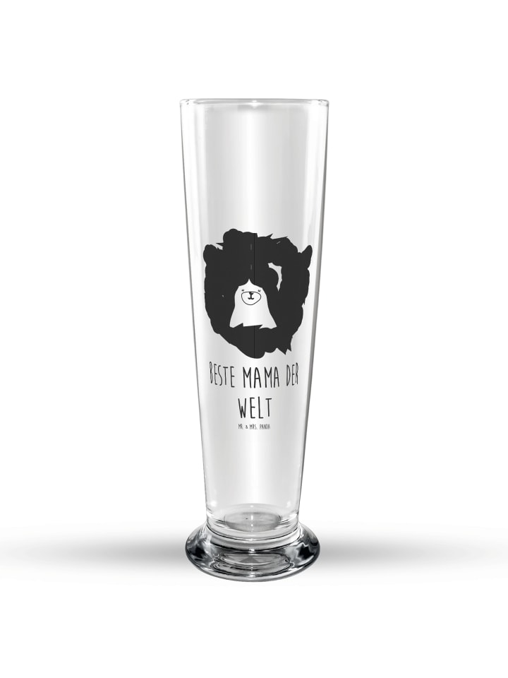 Bierglas Bär Königin mit Spruch in Transparent