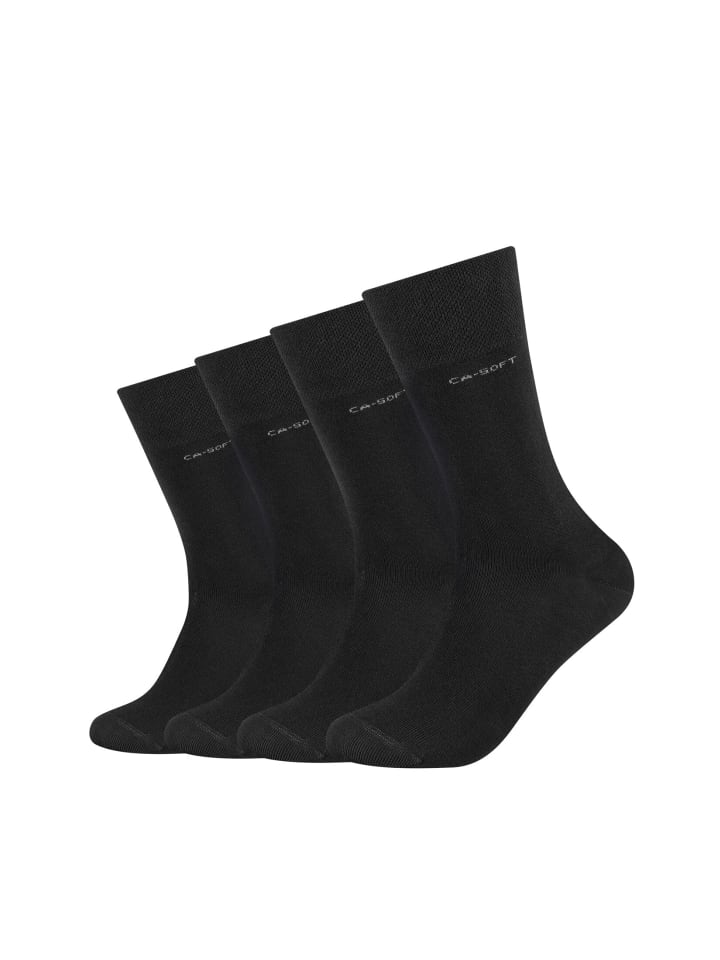 Fersen- ca-soft Pack Socken Damen Businesssocken 4er verstärktem Schwarz Langlebig Zehenbereich für günstig Soft Herren kaufen | camano Baumwolle mit und in Bequem limango und Komfortbund