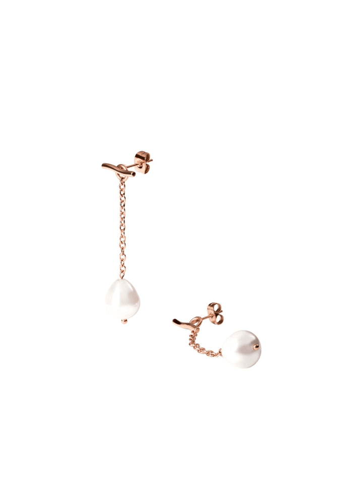Ohrringe Drop Pearl Rosegold