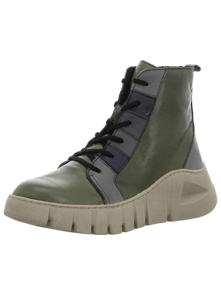 Schnürstiefelette in grün