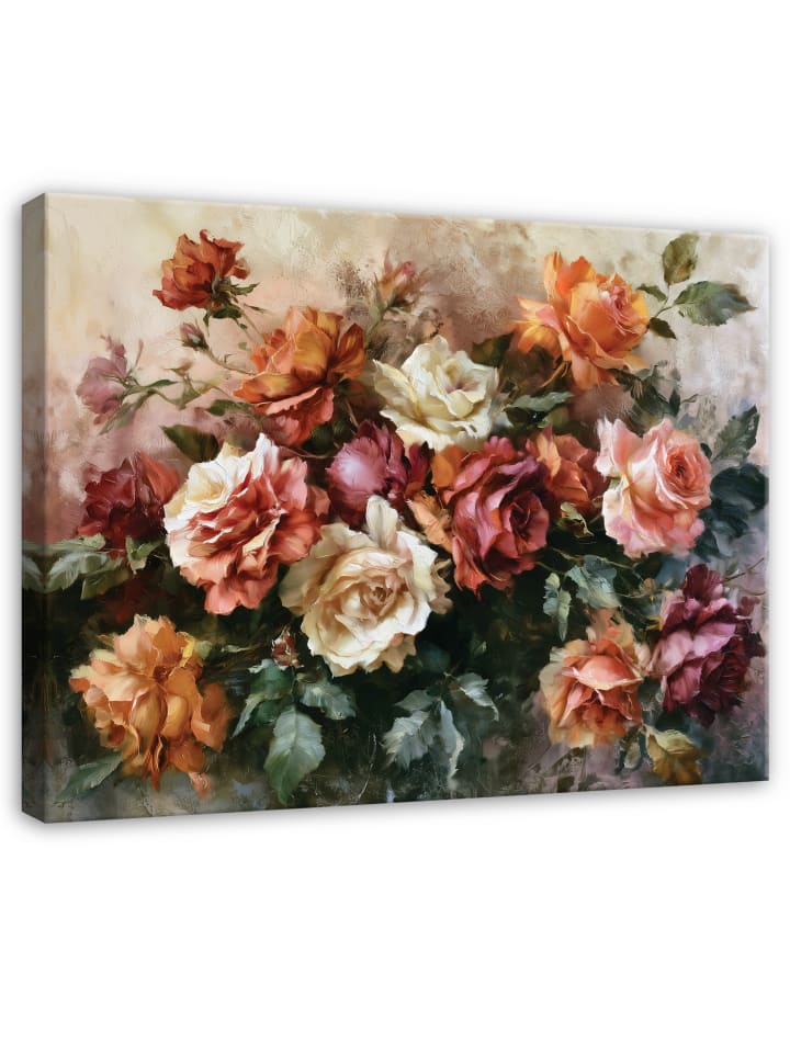 Leinwandbild Blumen in Bunt