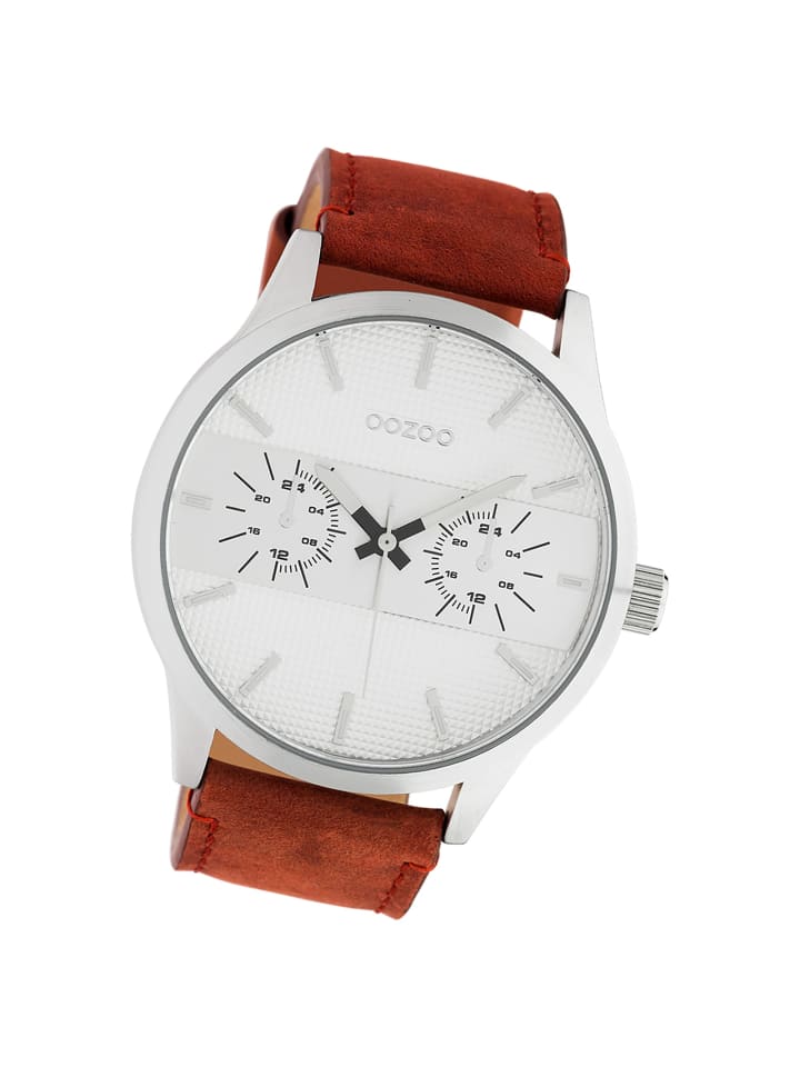 Analog-Armbanduhr Oozoo Timepieces braun extra groß (ca. 48mm)