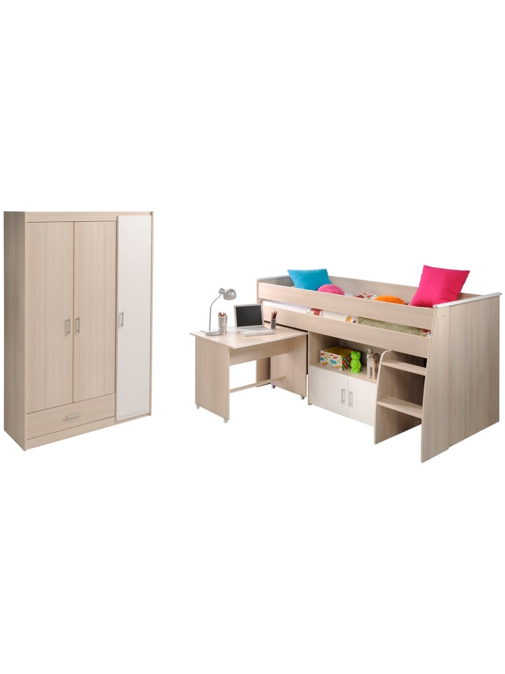 KINDERZIMMER-SET 2-tlg. Parisot Charly 6 Holzdekor Akazie/Weiß