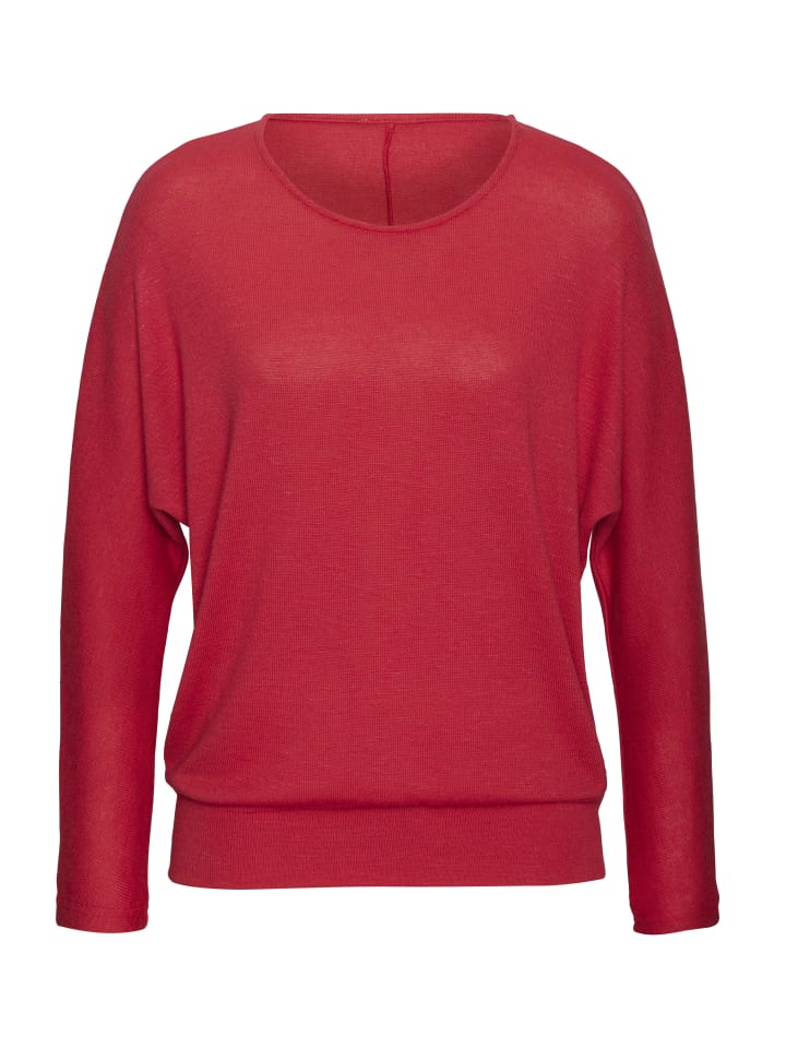 Langarmshirt in korallenrot