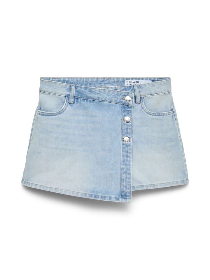 Rock mit Shorts in Light Blue Denim