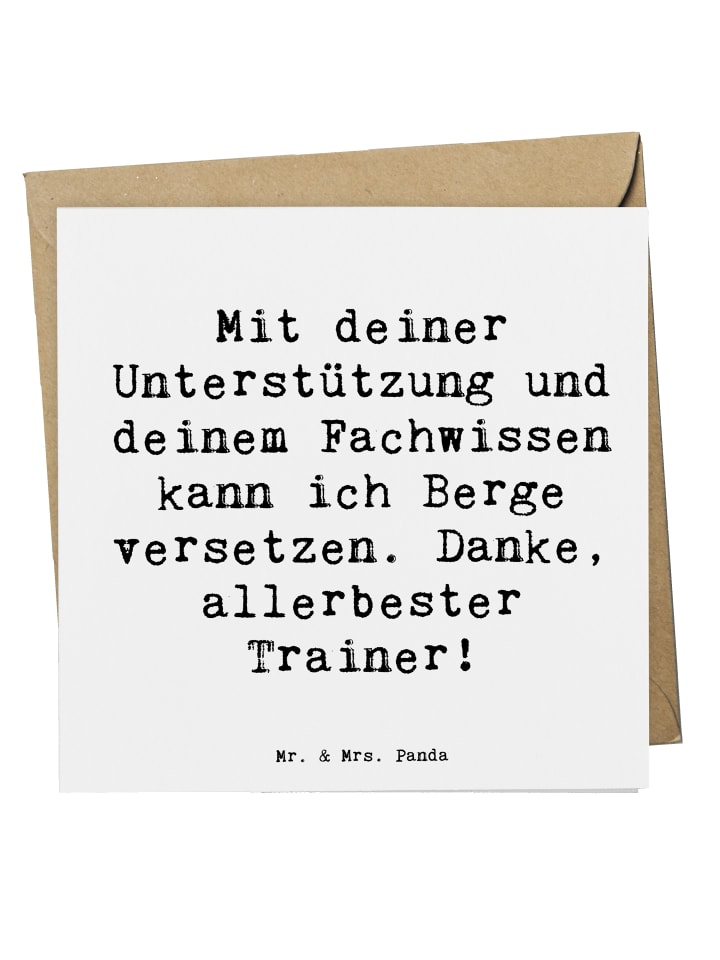 Grußkarte Spruch Bester Trainer mit Spruch in Weiß