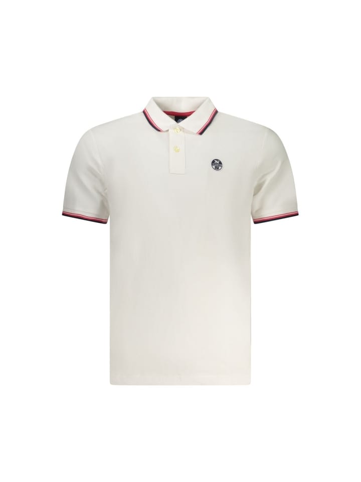 Weiß Baumwolle Herren Polo