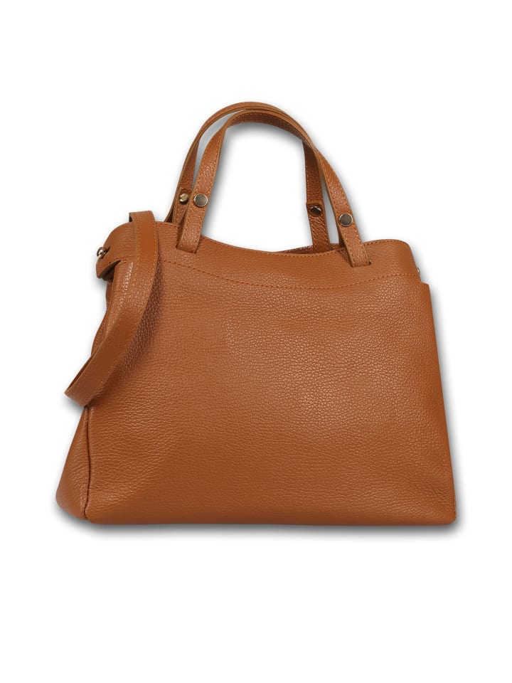Leder Handtasche Toscanto Tasche hellbraun ca. 31cm