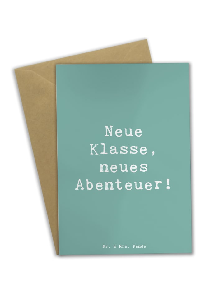 Grußkarte Spruch Erster Schultag Abenteuer mit ... in Meeresbrise