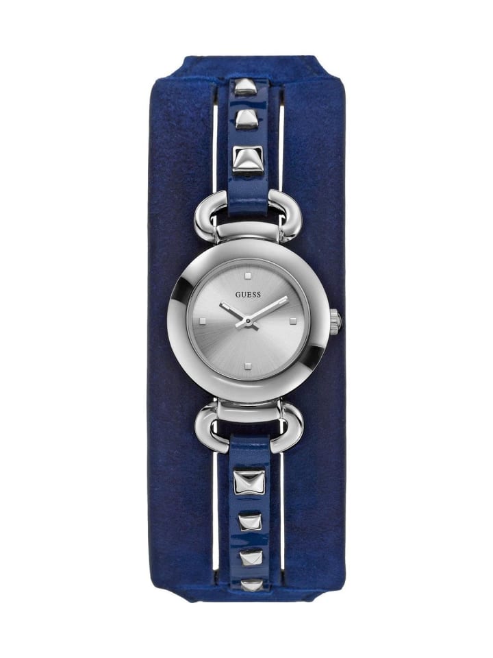 Quarzuhr in Blau/Silber 25 mm