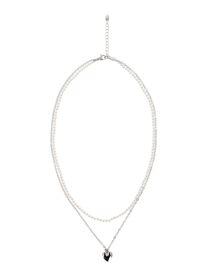 Women Multi-Strand Necklace in Silver White