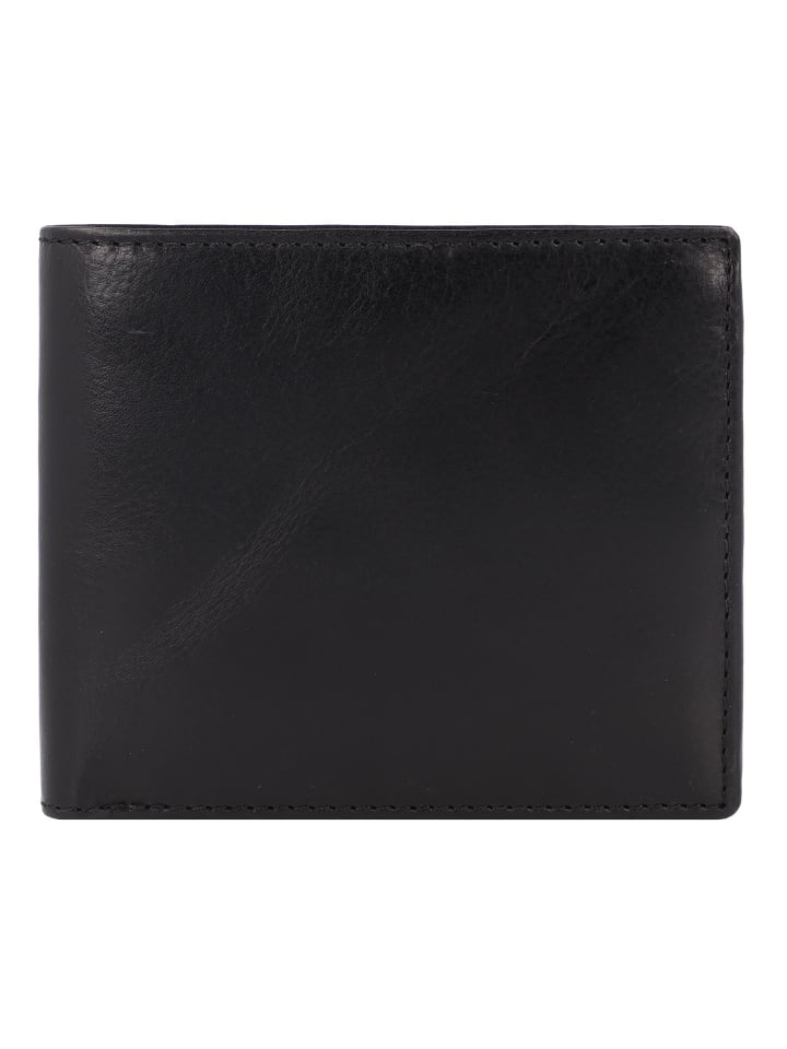 Roma Geldbörse Leder 11.5 cm schwarz