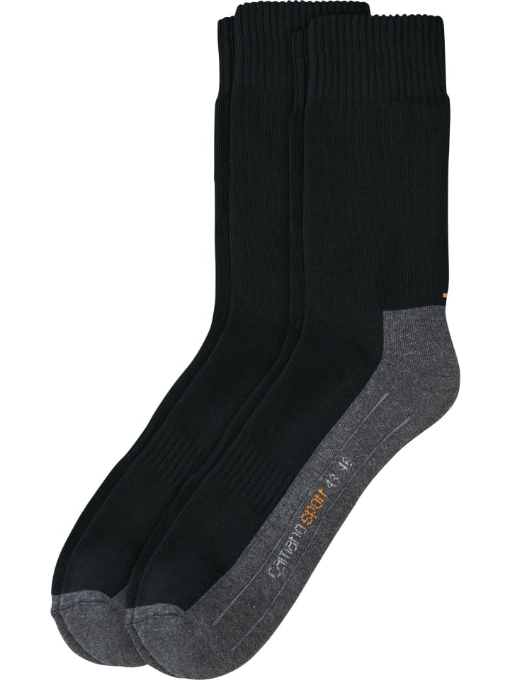 Unisex-Sportsocken 2 Paar in schwarz