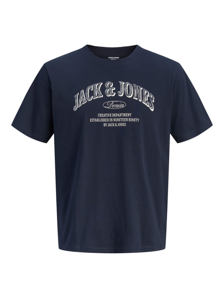 T-Shirt Jjedenver Logo Tee Biobaumwolle in Dunkelblau