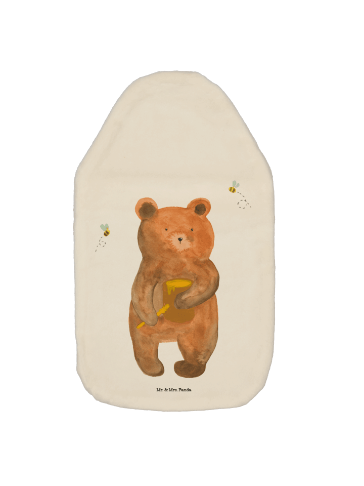 Wärmflasche Bär Honig ohne Spruch in Weiß