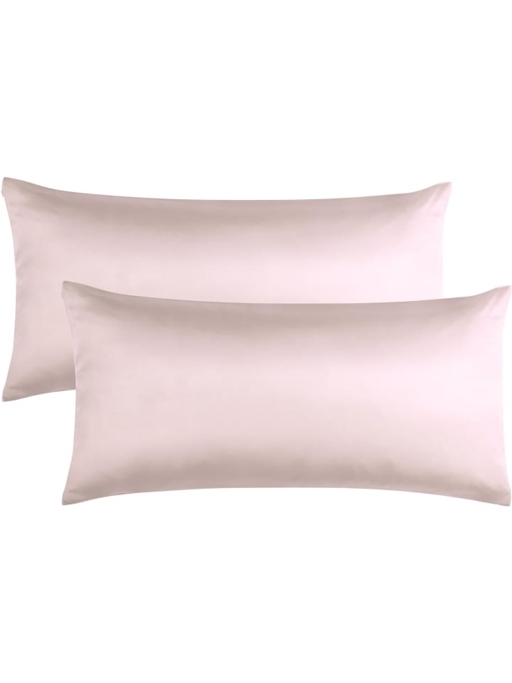 2x Seiden Kissenbezüge 40x80 cm Alia in Rosa