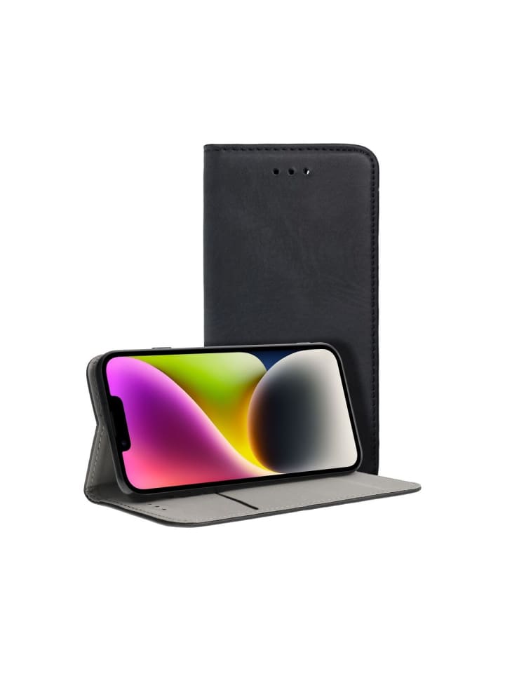 Smart Magneto Hülle Magnet für Samsung Galaxy S24 FE Schwarz in Schwarz