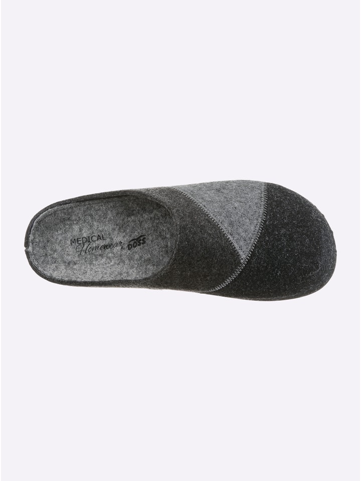 Pantoffel in grau-gemustert