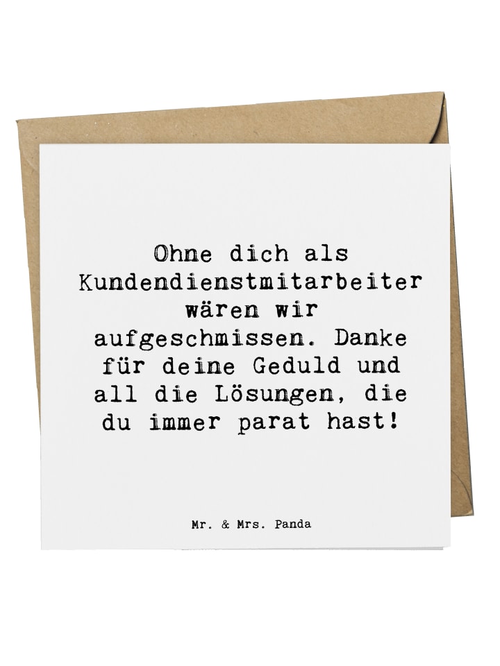 Grußkarte Spruch Kundendienstmitarbeiter Held m... in Weiß