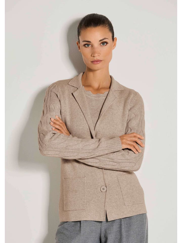 Eleganter Blazer mit Reverskragen in berber / melange