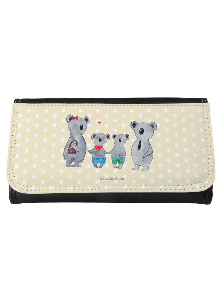 Portemonnaie Damen Koala Familie zwei ohne Spruch in Gelb Pastell