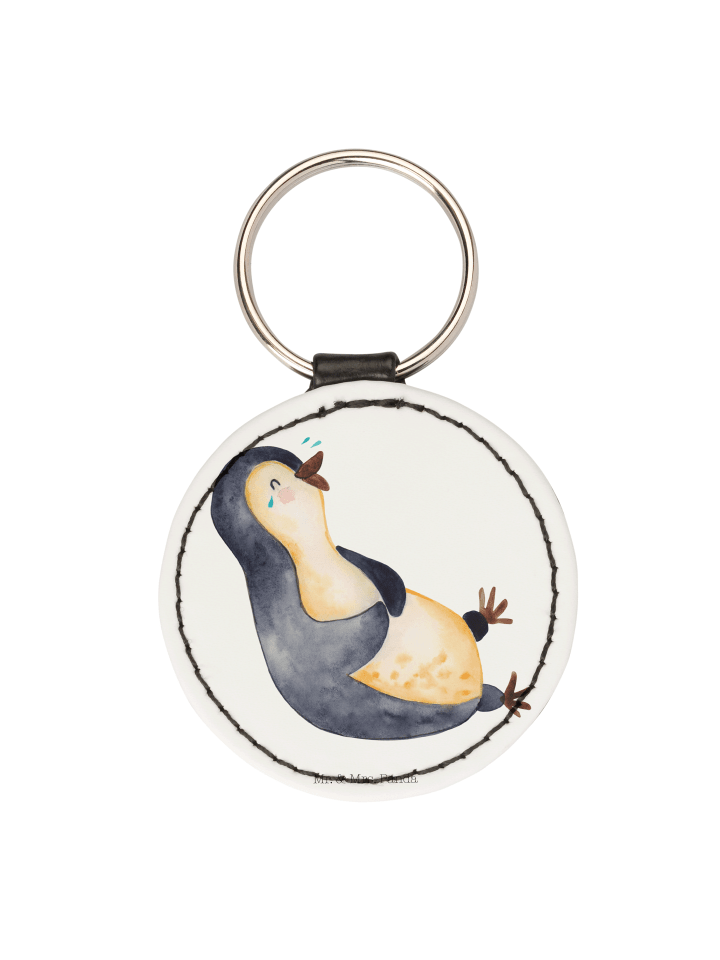 Anhänger Pinguin Lachen ohne Spruch in Weiß