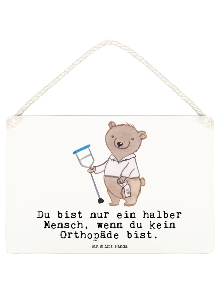 Schild Orthopäde Herz mit Spruch in Weiß