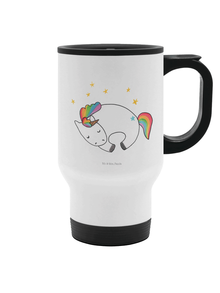 Kaffeebecher Einhorn Nacht ohne Spruch in Weiß
