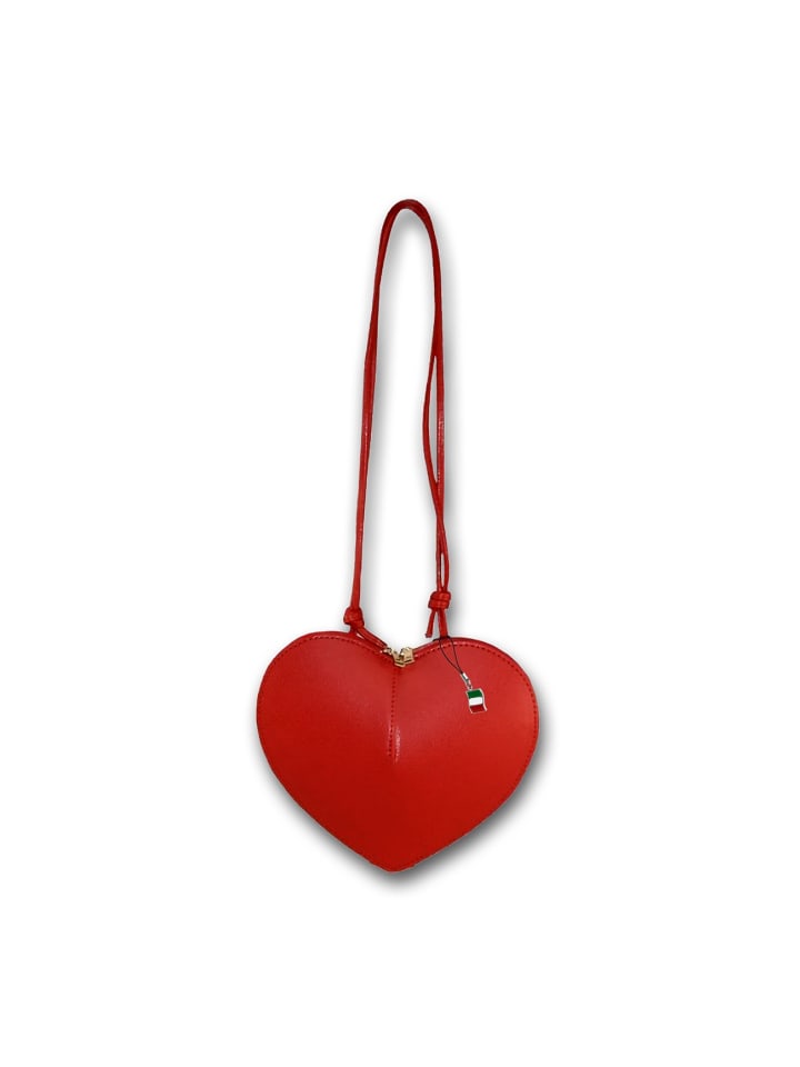 Leder Umhängetasche Florence Tasche rot ca. 21cm