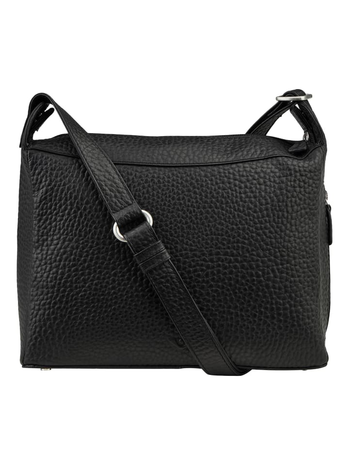 Hirsch Isabella Umhängetasche Leder 28 cm schwarz