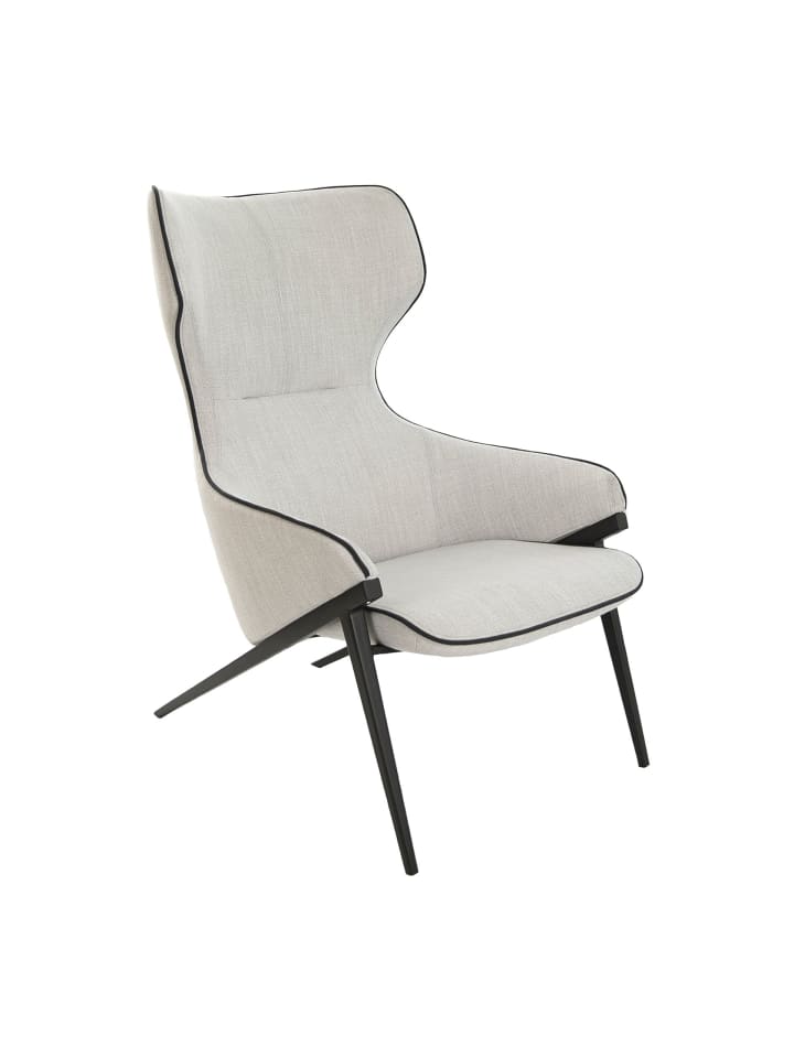Sessel 5009 in Grau / Schwarz – (B)70 x (H)90 x (T)102 cm