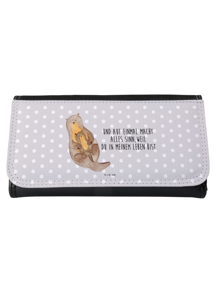 Wallet Otter Kind mit Spruch in Grau Pastell