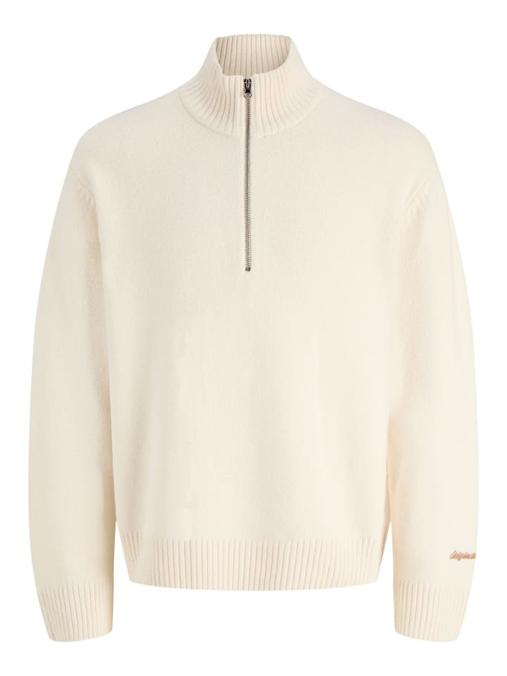 Sweatshirt mit halbem Reißverschluss in Sea Salt