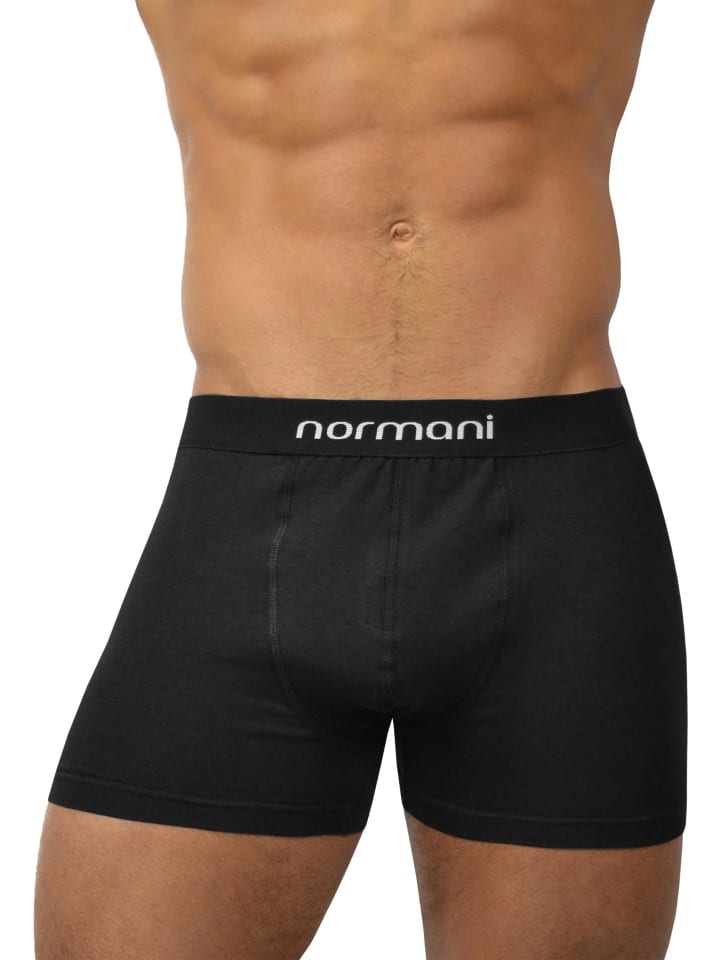 6 Stück Retro Boxershorts aus Baumwolle in Basic Black