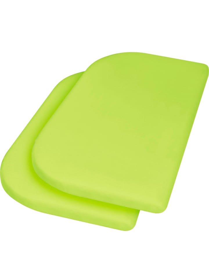 Jersey-Spannbettlaken 81x42+10 cm 2er Pack in Grün
