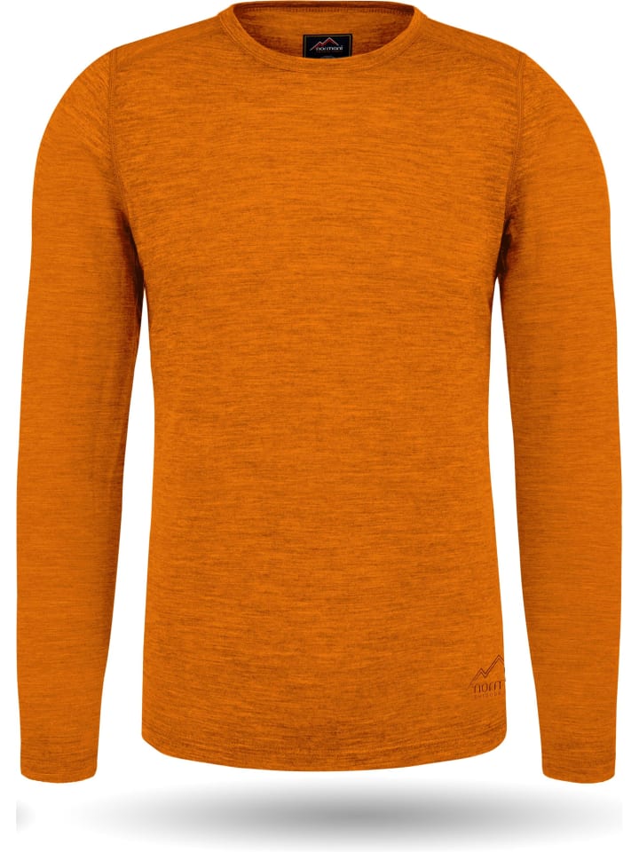 Herren Merino Langarm Melbourne in Orange