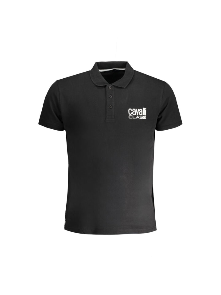 Schwarz Baumwolle Herren Polo Hemd
