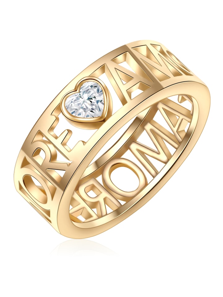 Ring aus Metall-Legierung verziert mit Kristallen von Swarovski® in gelbgold