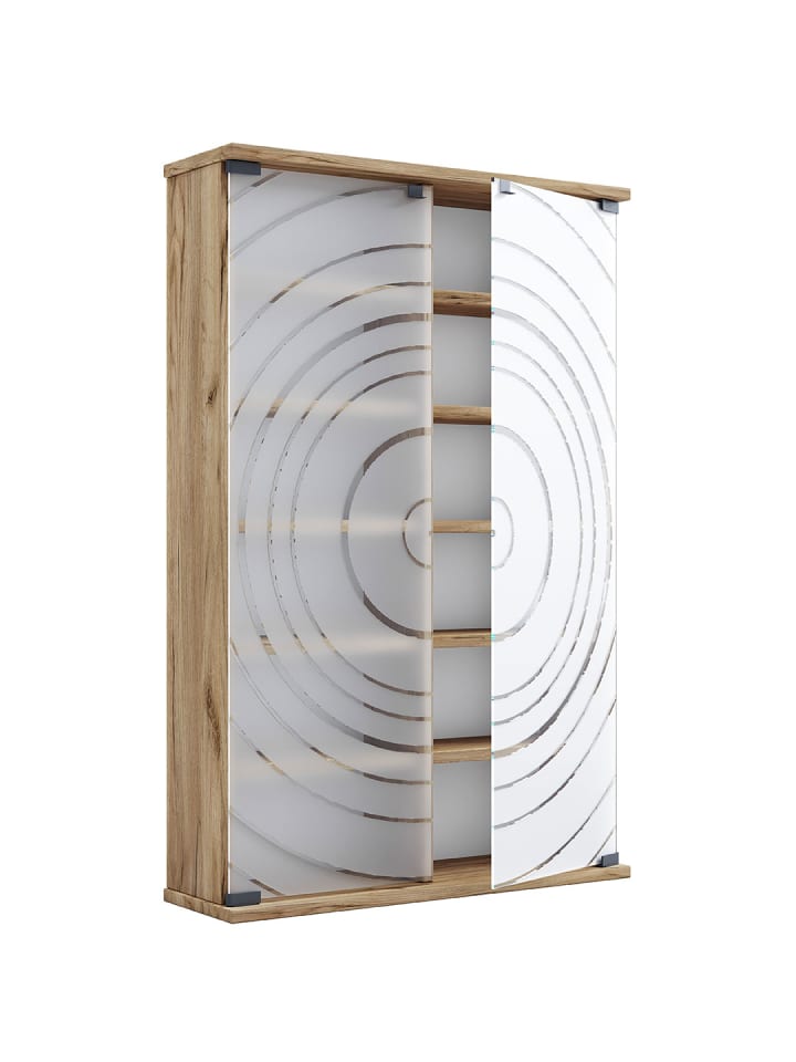 Vitrinenschrank TilanoL 6 Eiche 60 x 18 cm