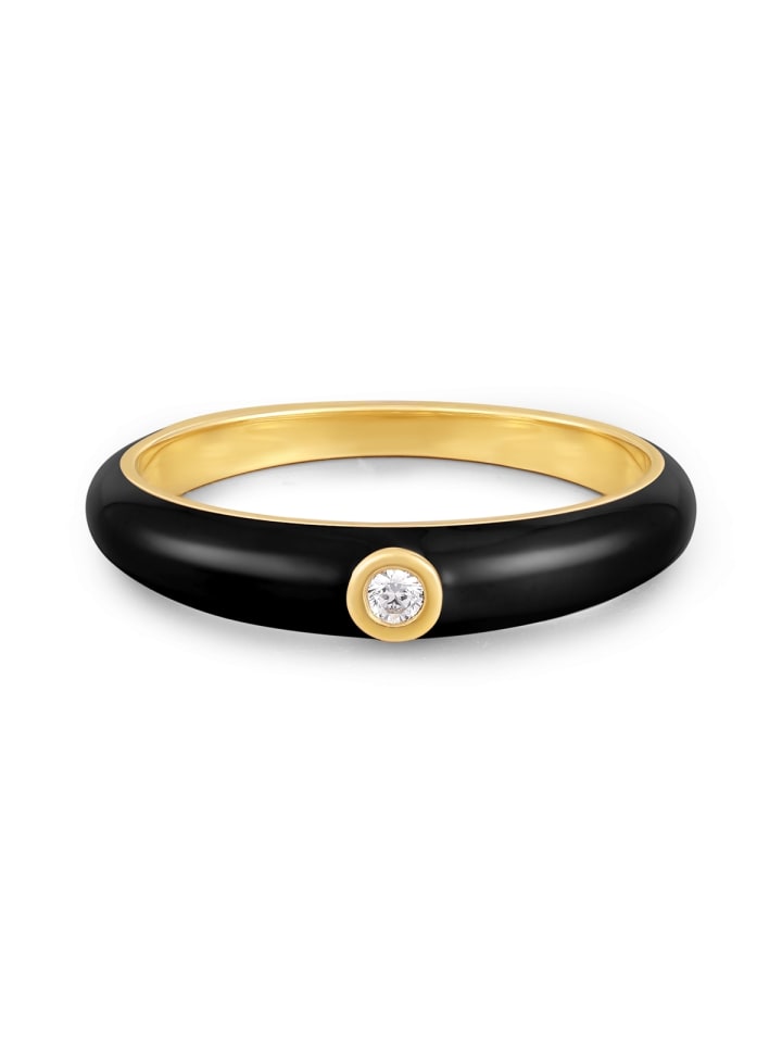 Ring aus Sterling Silber mit Zirkonia in gelbgold