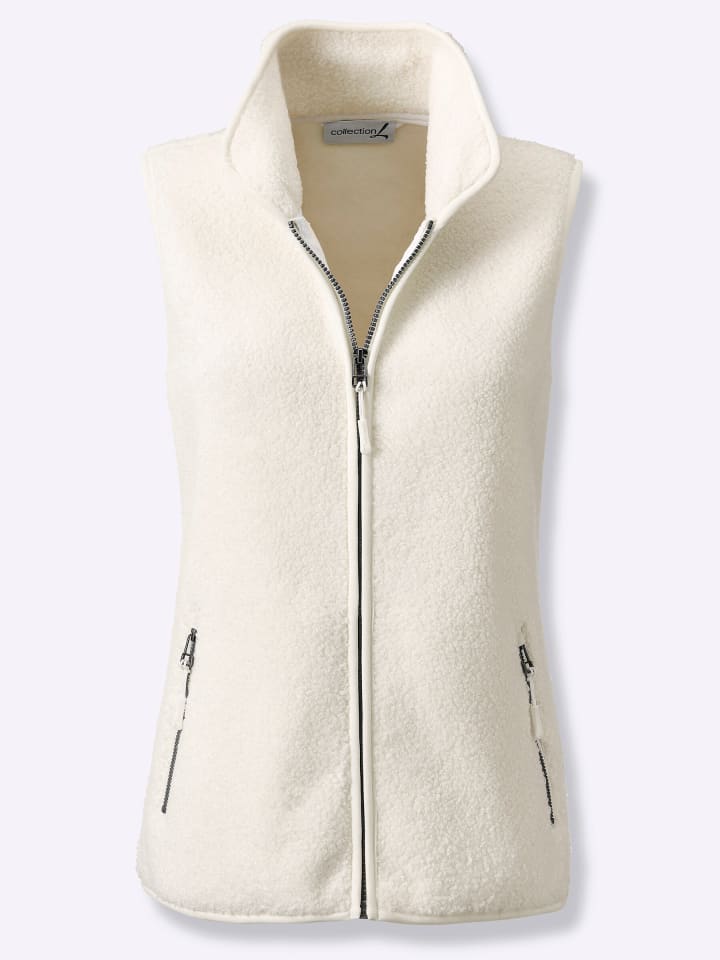 Fleece-Weste in champagner