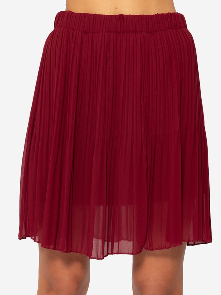 Plissée-Rock aus Chiffon in Rot