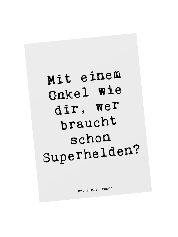 Postkarte Super-Onkel mit Spruch in Weiß