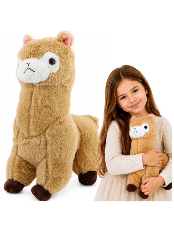 Plüsch-Alpaka-Lama-Plüschtier, Kuscheltier, weiches Fell