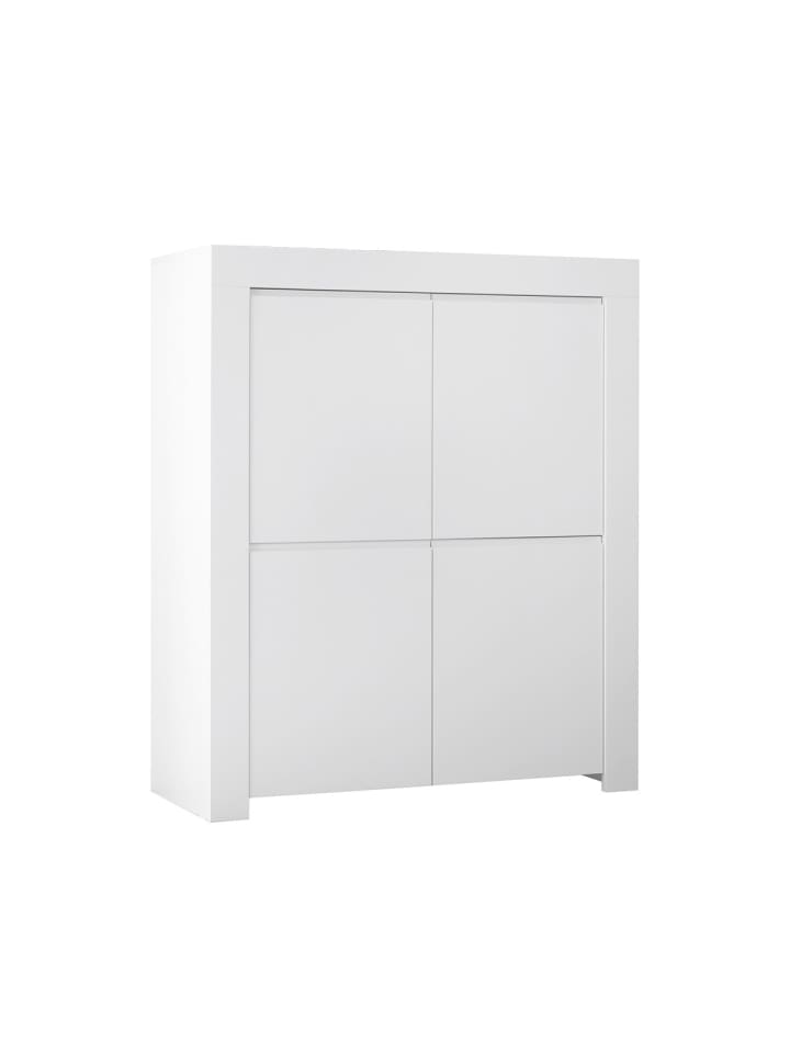 Highboard FIRENZE in Weiß - (W)110  x (H)140  x (L)42 cm