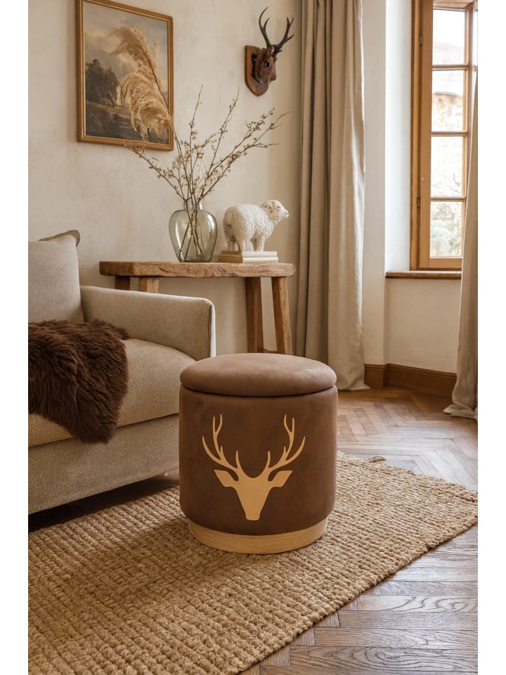 Sitzhocker mit Stauraum Lars in braun