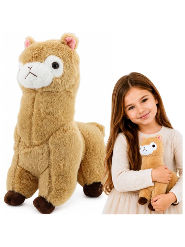 Plüsch-Alpaka-Lama-Plüschtier, Kuscheltier, weiches Fell