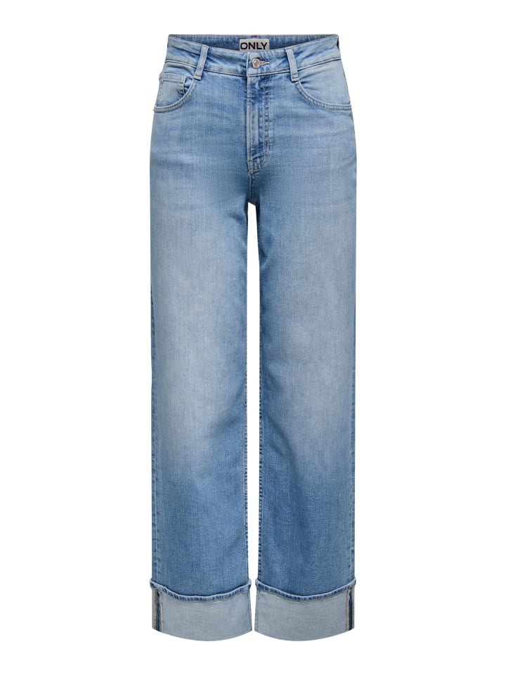 Jeans mit weitem Bein in Light Blue Denim