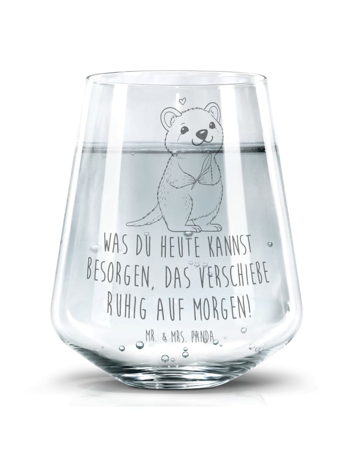 Trinkbecher Quokka Happy mit Spruch in Transparent